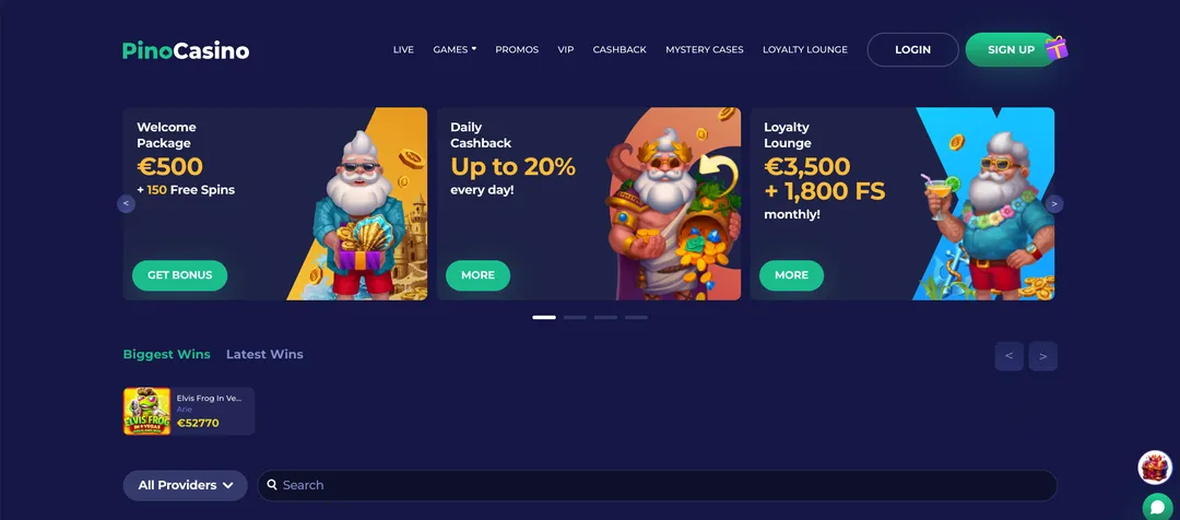 Pino casino sign up